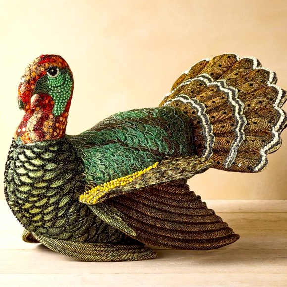 John Derian Beaded Turkey Pillow X Target - Picture 2 of 4